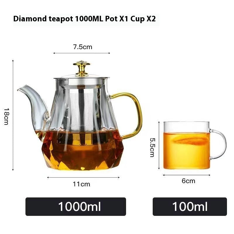 Glass Teapot Household High Temperature Resistant Tea Brewing Pot Health Care Scented Teapot