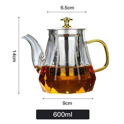 Glass Teapot Household High Temperature Resistant Tea Brewing Pot Health Care Scented Teapot