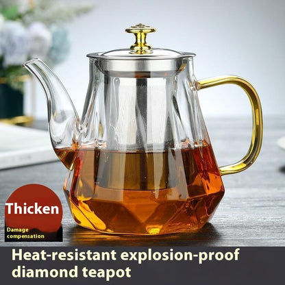 Glass Teapot Household High Temperature Resistant Tea Brewing Pot Health Care Scented Teapot