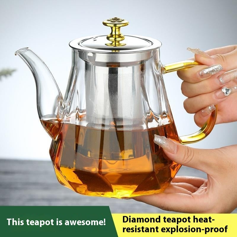 Glass Teapot Household High Temperature Resistant Tea Brewing Pot Health Care Scented Teapot